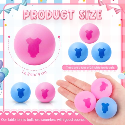 Skylety 24 Pcs Table Tennis Balls Bulk Gender Reveal Baby Shower Swing Shaking Balls Interactive Beer Game Party Favor for Adult Novelty Twerk Game Playing Decoration for Women Men