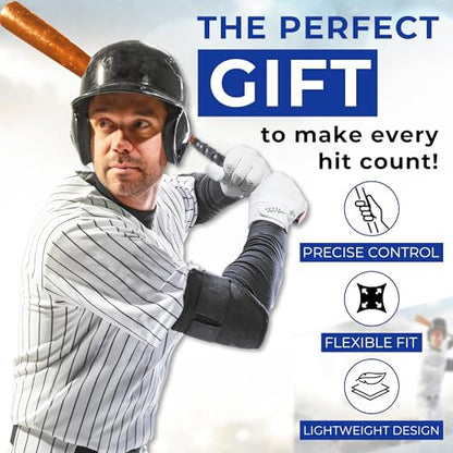 HANDLANDY Baseball Batting Gloves for Adult Youth, Grip Breathable Softball Batting Gloves Fit Men Kids Boys Girls - color: White-Adult, size: Adult Medium