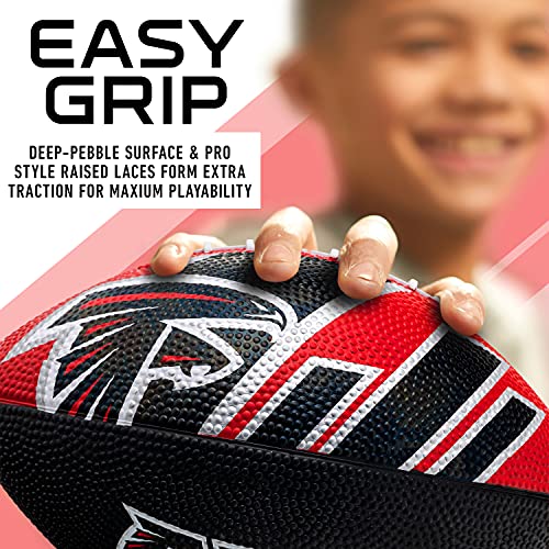 Franklin Sports NFL Team Footballs - Rubber Youth Mini Balls for All Teams - Kids 8.5" Football + Air Pump Sets - Official NFL Licensed - style: Atlanta Falcons