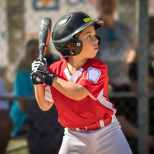 Youth Baseball Batting Gloves,Kids Super Grip Softball/Teeball Gloves for Boys and Girls - color: Black/White, size: Youth M/L(6-6.5in)
