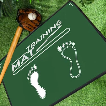 2-in-1 Baseball Batting Mat & Decorative/Entryway Mat, Softball Hitting Mat with Home Plate, Anti-Slip, Batting Stance Guide for Swing Training, Durable Indoor/Outdoor Use (35.4"x23.6")
