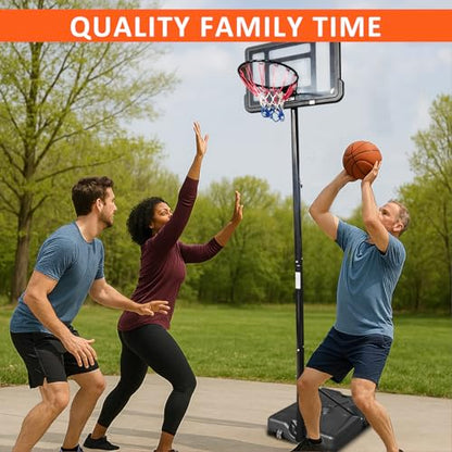 Basketball Hoop Outdoor 10ft Adjustable, Portable Basketball Hoop Goal System in Backyard/Driveway/Indoor, 32 Inch Shatterproof Backboard and Larger Base