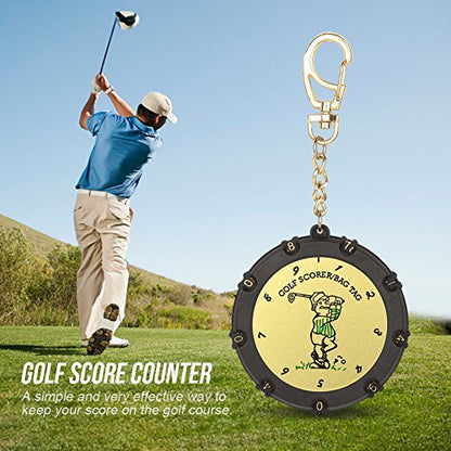 Golf Score Counter 18 Holes, Stroke Shot Keeper with Keychain Clip, Portable Golf Accessory for Tracking Score, Double Sided Rotating Dial Design