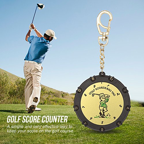 Golf Score Counter, Durable Portable with Wheels for Secure Scorekeeping, Scorecard Holder, 18 Holes with Durable Clip, for Golfers, Enthusiasts, Tournaments, Casual Play, Practice