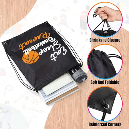 Windyun 16 Pcs Ball Drawstring Backpack Bulk Lightweight Draw String Bags Cinch Bags Drawstring Cinch Sack Tote(Basketball) - style: Basketball