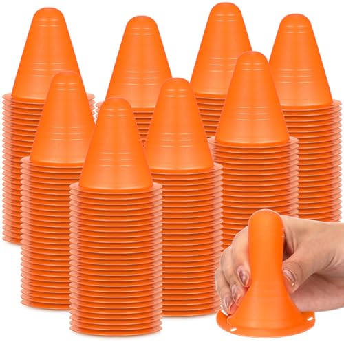 Syhood 240 Pcs 3'' Mini Agility Cones for Kids Soccer Cones for Training Construction Basketball Practice Equipment Plastic Field Marker Cone for Roller Skating Outdoor Indoor Sports Activity