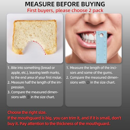 6-Pack Sports Mouthguard with Straps and Case, Custom Fit, Adult & Youth Mouthpiece, for Football, Hockey, Boxing, MMA, Basketball