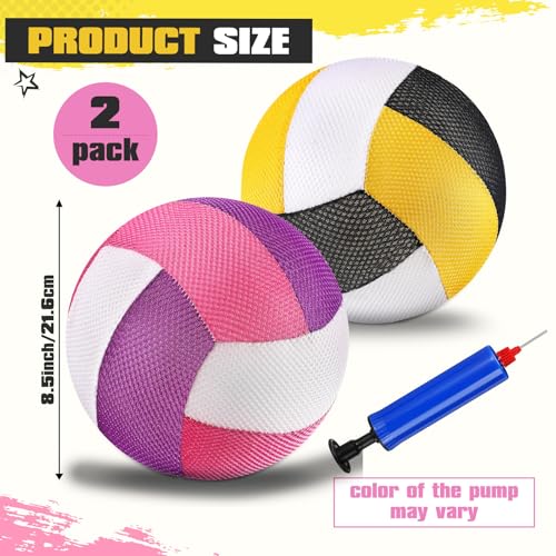Threan 2 Pcs 8.5 Inch Waterproof Pool Volleyball Colorful Grip Water Volleyball Beach Toy Pool Sports Training Ball Outdoor and Indoor Activities
