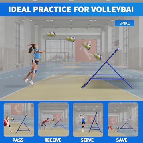 7x4 FT Volleyball Rebounder Net，Ultimate Training Equipment for Volleyball & Lacrosse，Enhanced Bouncing System for Volleying, Bumping, Spiking Drills，Multiple Adjustable Rebound Angles