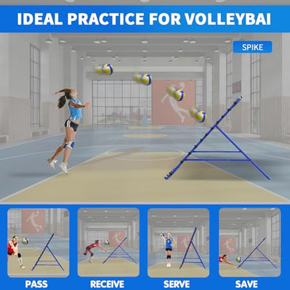 7x4 FT Volleyball Rebounder Net，Ultimate Training Equipment for Volleyball & Lacrosse，Enhanced Bouncing System for Volleying, Bumping, Spiking Drills，Multiple Adjustable Rebound Angles