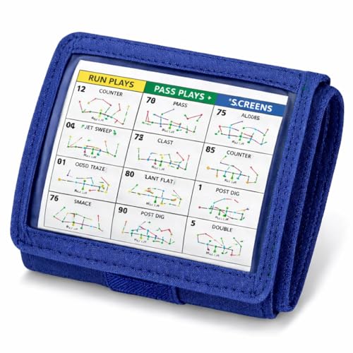 Football Play Wristbands | Sports Playbook Band | Youth Quarterback Gear | Wristband Playbook | Softball Wristbands for Signs - color: Blue