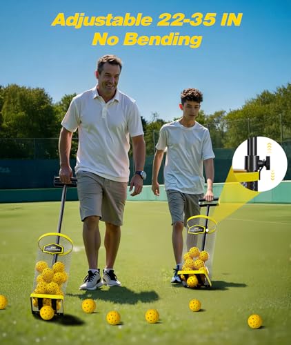 Tennis Ball Picker Upper, 30 Pickleball Picker Upper, 42 Tennis Ball Collector, Portable Pickleball Retriever for Easy Collection & Storage