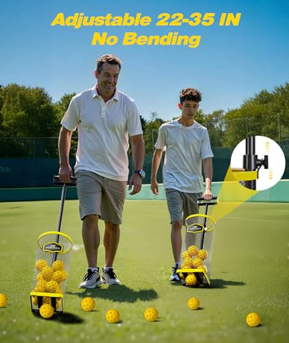 Tennis Ball Picker Upper, 30 Pickleball Picker Upper, 42 Tennis Ball Collector, Portable Pickleball Retriever for Easy Collection & Storage