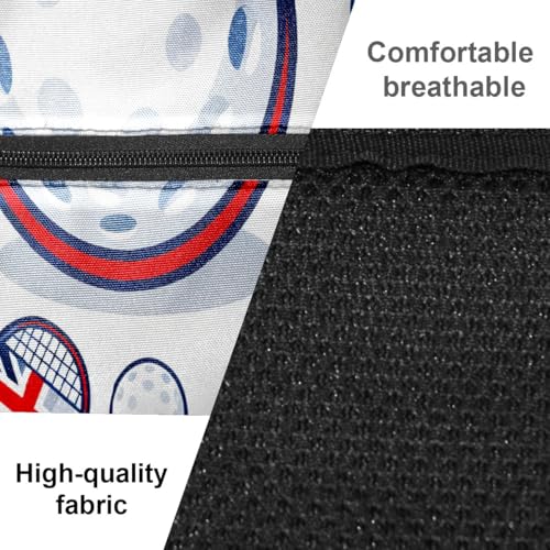 Print Pickleball Backpack White Sports Rackets | Padded 6-Paddle Compartment & Separate Shoe Bag | Multi-Pocket Sports & Gym Backpack for Tennis, Travel, Commute