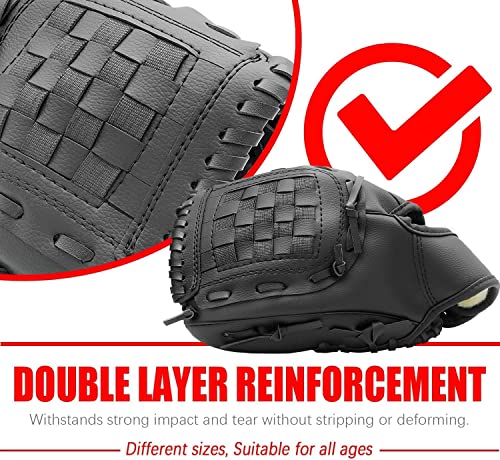 Baseball Glove,Baseball Softball Mitt with Ball for Kids Youth Adults Training and Beginner,Right Hand Throw,Left Hand Glove - color: Black, size: 12.5"