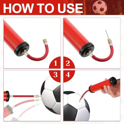 10 Pcs Portable Air Pump Ball Pump for Sports with Needles Nozzles Flexible Extension Hose Air Balls Pumps Bulk for Soccer Basketball Football Volleyball