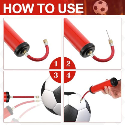 10 Pcs Portable Air Pump Ball Pump for Sports with Needles Nozzles Flexible Extension Hose Air Balls Pumps Bulk for Soccer Basketball Football Volleyball