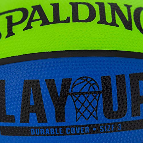 Spalding Layup Mini Rubber Outdoor Basketball - color: Lay Up - Green/Blue