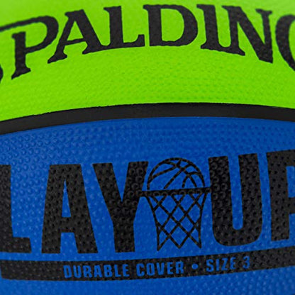 Spalding Layup Mini Rubber Outdoor Basketball - color: Lay Up - Green/Blue
