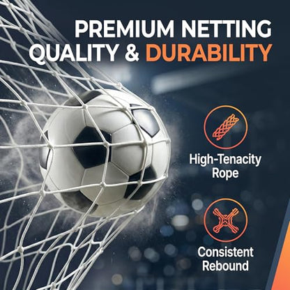 HomGarden 12'x6' Soccer Goal, Portable Football Net with Frame, Backyard Training & Outdoor Practice Goals for Adults & Kids, Easy Setup Tournament Equipment