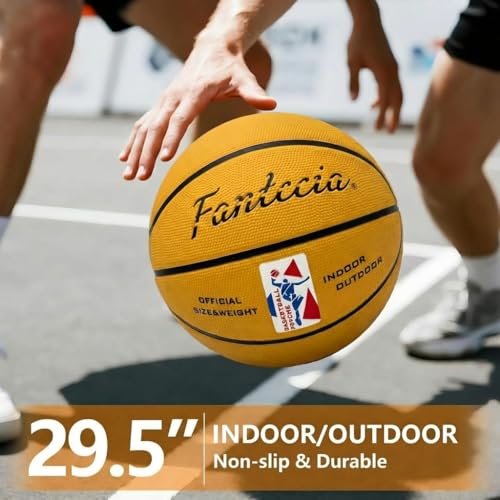 Basketball Size 7 - Rubber Basketball for Indoor/Outdoor Play, Perfect for Junior Players
