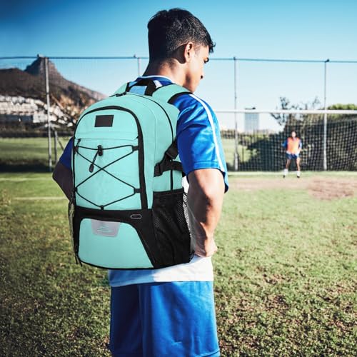 Goloni Soccer Backpack,Basketball Backpack with Ball Compartment & Shoe Compartment,Backpack for Basketball,Soccer - color: Mint Green