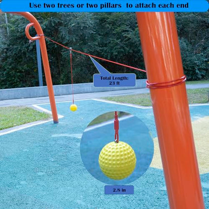 Batting Swing Trainer for Baseball and Softball,Solo Baseball Softball Hitting Trainer,Rope Bat Swing Trainer,Softball Training Equipment,Baseball Swing Training for Backyard