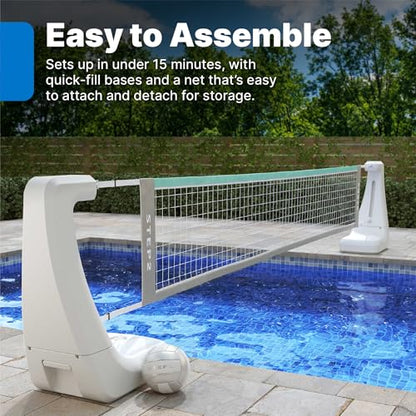 Step2 Vero Pool Volleyball Net, Outdoor/Indoor Waterproof Patio Furniture, Made of Durable Plastic, 15-25 Feet, White