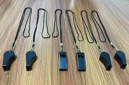 20 Pcs Plastic Loud Whistles with Lanyard for Referee Coaches Basketball Football Sports Training Game Event Lifeguard Survival Emergency Fun School Kids Tool Set Suppliers - color: Black