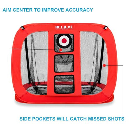 RELILAC Pop Up Golf Chipping Net - Indoor/Outdoor Golfing Target Accessories for Backyard Accuracy and Swing Practice - Gifts for Men, Dad, Husband, Women, Kid, Golfers