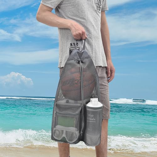Large Drawstring Backpack for Men Women Athletic Gym Sports Workout Beach Swimming Commuting Travel - color: Grey, style: L: 21"x12.5"x5.5"