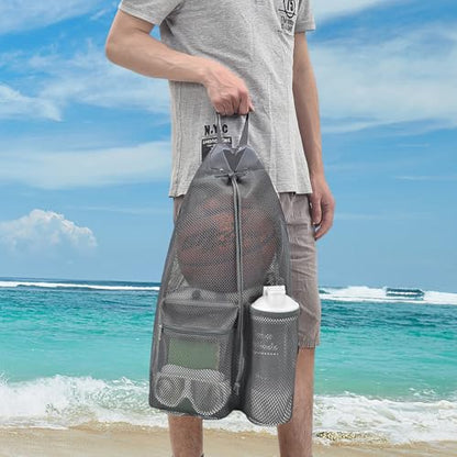 Large Drawstring Backpack for Men Women Athletic Gym Sports Workout Beach Swimming Commuting Travel - color: Grey, style: L: 21"x12.5"x5.5"