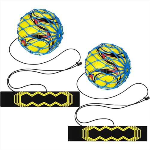Civaner 2 Pcs Soccer Kick Trainer Equipment Solo Football Juggling Practice with Adjustable Cord and Waistband Improve Ball Control, Passing and Shooting for Kids Adults Fits Ball Size 3, 4, 5 - color: Blue