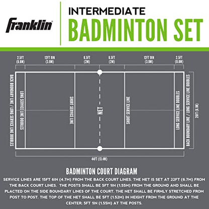 Franklin Sports Intermediate Badminton Set - style: Intermediate