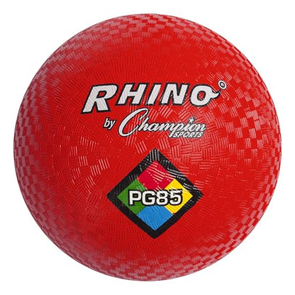 Champion Sports Rhino Playground Ball 8.5" D - Two Ply, Nylon Wound, Red (Set of 1 Ball)