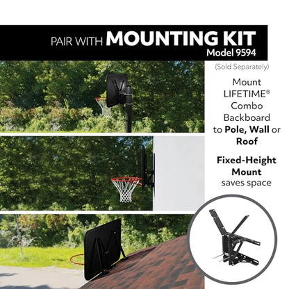 Lifetime 44-Inch Impact Basketball Hoop Backboard and Classic Rim Combo, High-Density Polyethylene, UV-Protected Graphics, All-Weather Net, Mounting Kit Sold Separately
