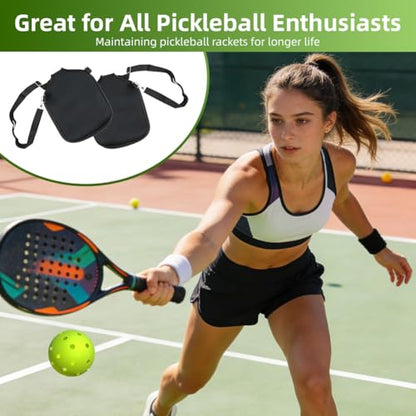 zxbaers 2PCS Pickleball Paddle Cover, Universal Pickleball Racket Sleeve Neoprene with Shoulder Strap, Pickleball Paddle Storage Bag Fit for Most USAPA Standard Pickleball Paddle Accessories