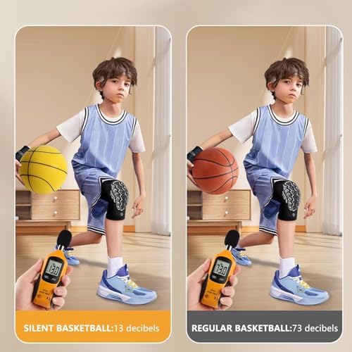 Silent 2025 Upgrade Quiet Foam Basketball, Size 7 (29.5-Inch), High Bounce Noiseless Basketball for Indoor Dribbling and Training