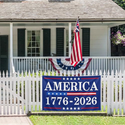 America Birthday Flag 3x5Ft 1776 2026 Years Anniversary Patriot Banner with Two Brass Grommets Flags for Street Event Yard Parties Decoration