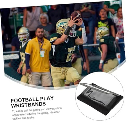 BESPORTBLE Football Wristband Tactical Protective Quarterback Insert Wristband Medium Black for Youth Football and Rugby Play