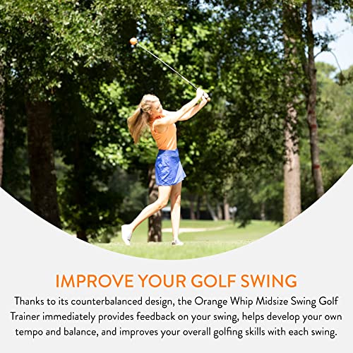 Orange Whip Golf Swing Trainer Aid Patented & Made in USA for Improved Rhythm, Flexibility, Balance, Tempo, and Strength *American Made* - style: Midsize - 43.5"