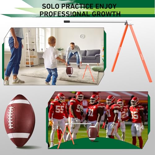 Football Kicking Tee Stand, Premium Field Goal Kickoff Holder Equipment, Professional Kick Goal Posts Gear Compatible with All Football Size, Football Trainer Practice Accessories Gifts