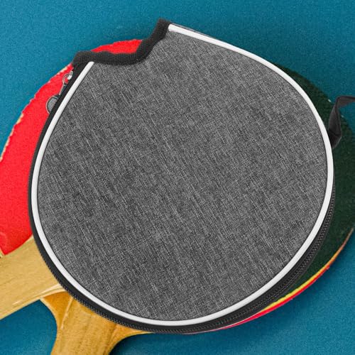 Homoyoyo Table Tennis Paddle Case Racket Storage Bag Grey Semi-circular Durable Protective Organizer for Sports and Game Room Equipment