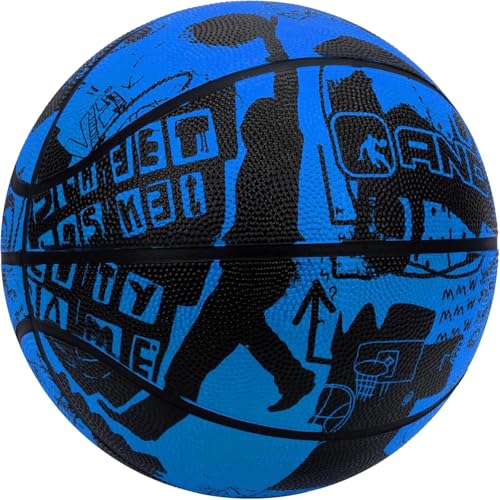AND1 Street Art Rubber Basketball: Official Regulation Size 7 (29.5 inches) Rubber Basketball - Deep Channel Construction Streetball, Made for Indoor Outdoor