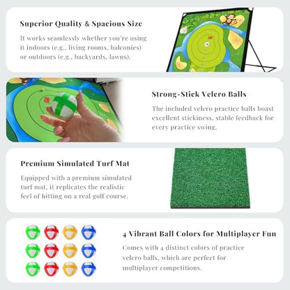Golf Chipping Practice Game 52" x 52" Indoor Outdoor Games for Adult Kids and Family Golfer Training Set Without Club - style: Golf Set without Club