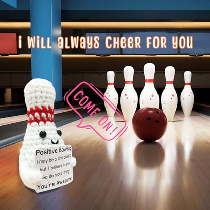Mini Funny Crochet Bowling Ball Gift for Bowling Lovers, Birthday Gift for Men and Women Who Love Bowlings, Emotional Support Crochet - color: Bowling