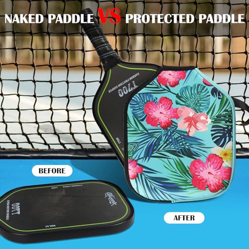 Pickleball Paddle Cover, Neoprene Racket Sleeve with Zipper, 11.8" * 9.05" Soft & Durable Pickleball Paddle Protection Cover 1Pc & 2 Pcs - color: Floral 1 Pc