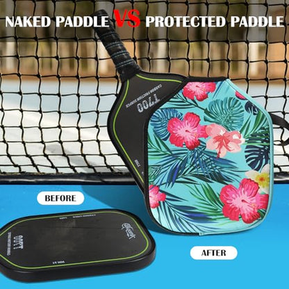Pickleball Paddle Cover, Neoprene Racket Sleeve with Zipper, 11.8" * 9.05" Soft & Durable Pickleball Paddle Protection Cover 1Pc & 2 Pcs - color: Floral 1 Pc