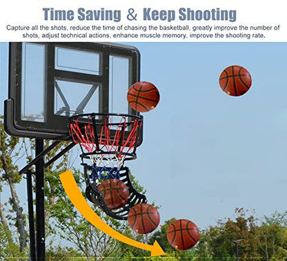 Portable Basketball Return Attachment Shot Returner, Basketball Hoop Returner Basketball Shot Return Apparatus Basketball Shot Returner Portable Lightweight Basketball Return, 360° Rotatable