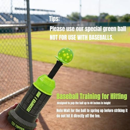 MINI Popper tee,Mini Batting Tee Without a Pitcher for Perfect Swings Baseball Training for Hitting Practicing (Mini Popper Balls 12 Pack Included)